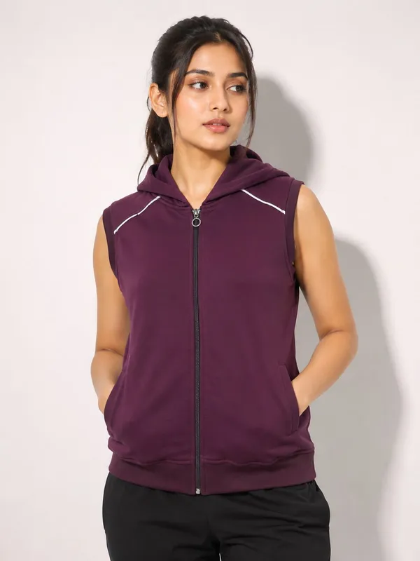XENIOS_Sleeveless_Self_Design_Women_Sweatshirt