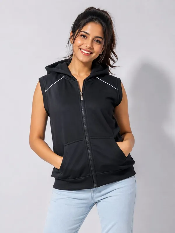 XENIOS_Sleeveless_Self_Design_Women_Sweatshirt