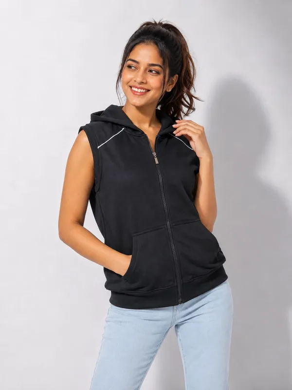 XENIOS_Sleeveless_Self_Design_Women_Sweatshirt