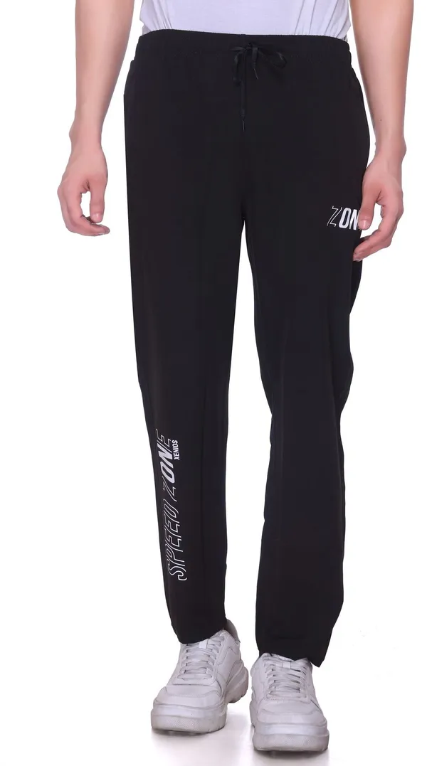 XENIOS_Solid_Men_Black_Track_Pants