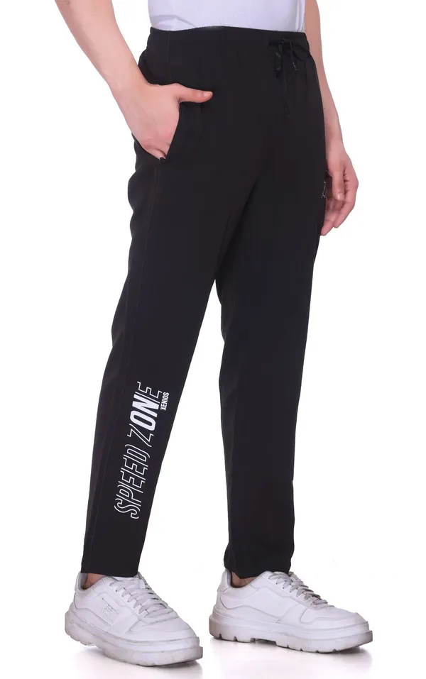 XENIOS_Solid_Men_Black_Track_Pants