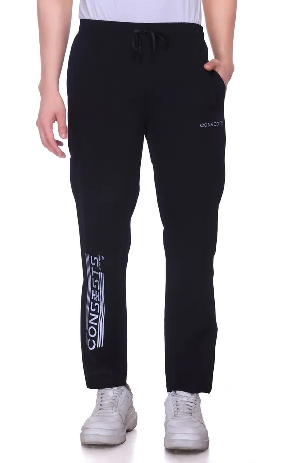 XENIOS_Solid_Men_Black_Track_Pants