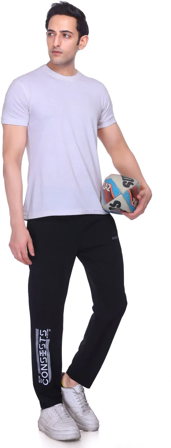 XENIOS_Solid_Men_Black_Track_Pants