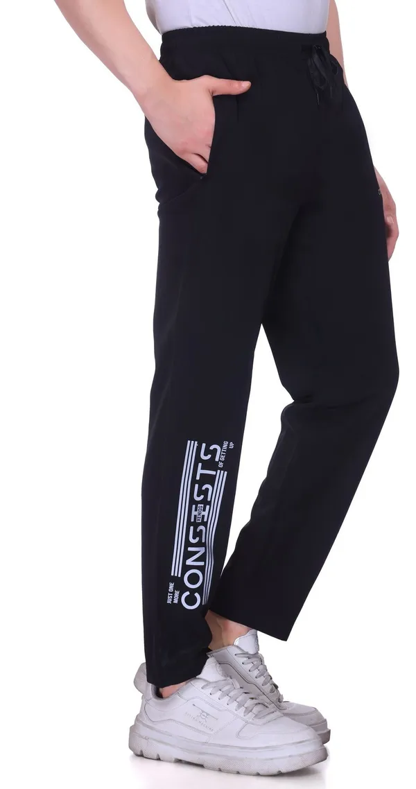XENIOS_Solid_Men_Black_Track_Pants