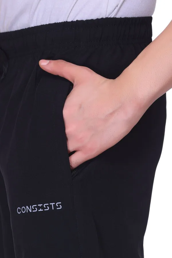 XENIOS_Solid_Men_Black_Track_Pants