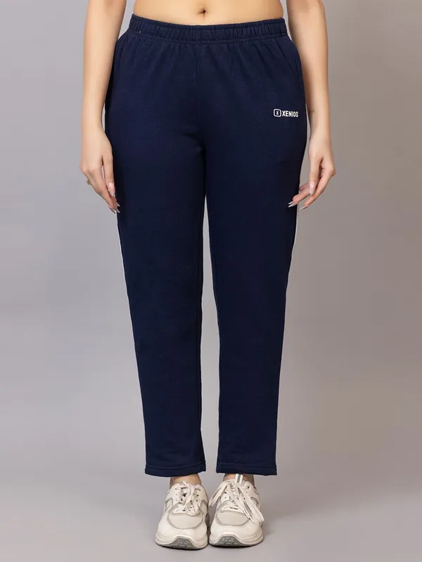 XENIOS_Solid_Women_Dark_Blue_Track_Pants