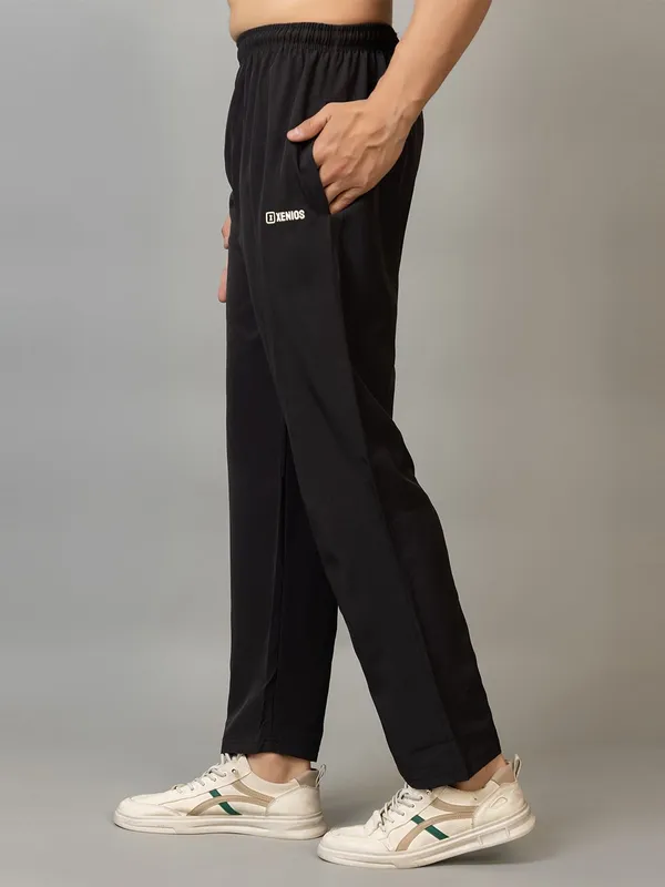 XENIOS_Solid_Men_Black_Track_Pants