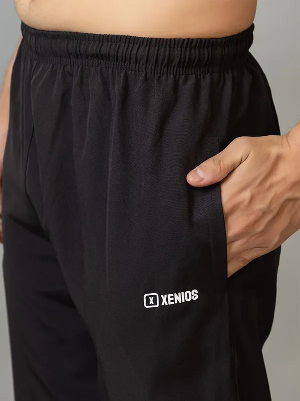 XENIOS_Solid_Men_Black_Track_Pants