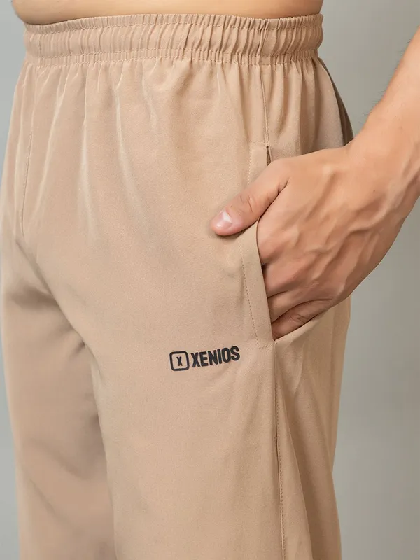 XENIOS_Solid_Men_Beige_Track_Pants