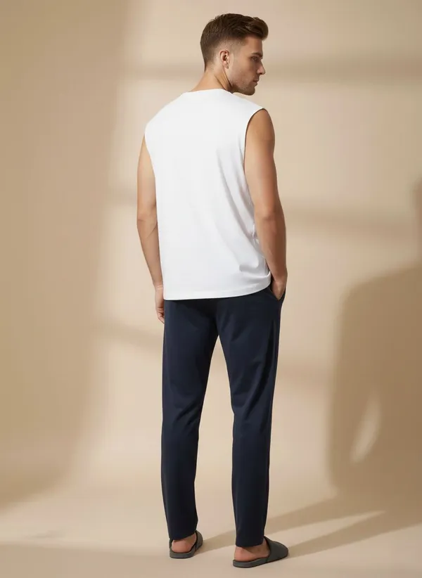 XENIOS_Printed_Men_Blue_Track_Pants