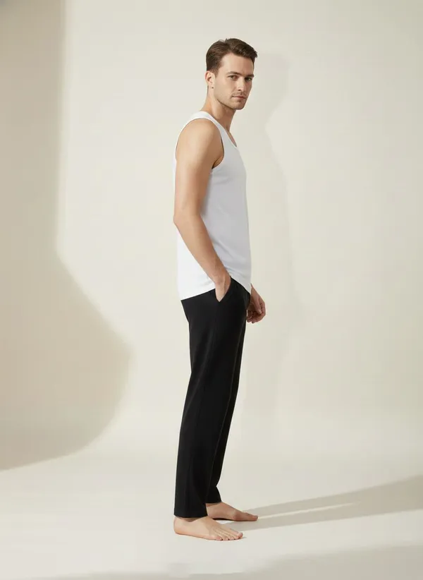 XENIOS_Printed_Men_Black_Track_Pants