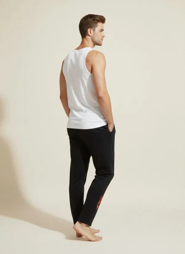 XENIOS_Printed_Men_Black_Track_Pants