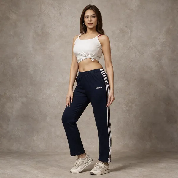 XENIOS_Solid_Women_Dark_Blue_Track_Pants