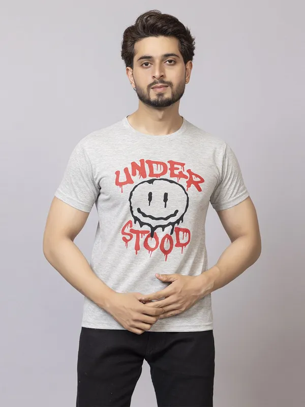 XENIOS_Printed_Men_Round_Neck_Grey_T-Shirt