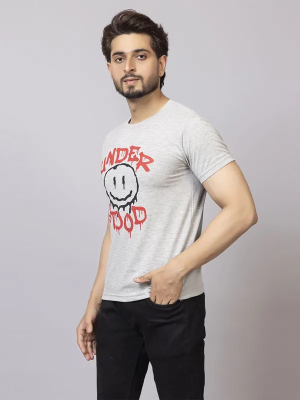XENIOS_Printed_Men_Round_Neck_Grey_T-Shirt