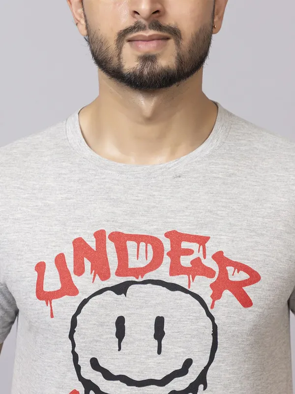 XENIOS_Printed_Men_Round_Neck_Grey_T-Shirt