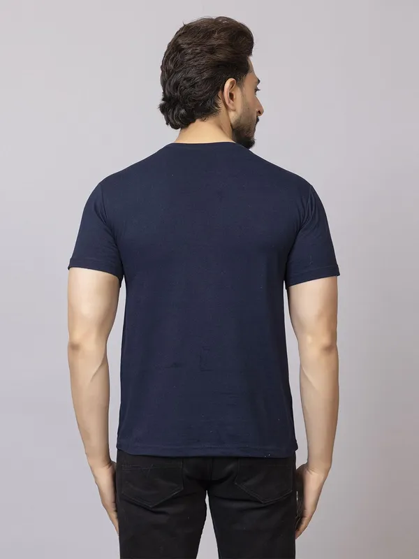 XENIOS_Printed_Men_Round_Neck_Navy_Blue_T-Shirt