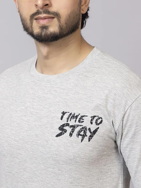 XENIOS_Printed_Men_Round_Neck_Grey_T-Shirt