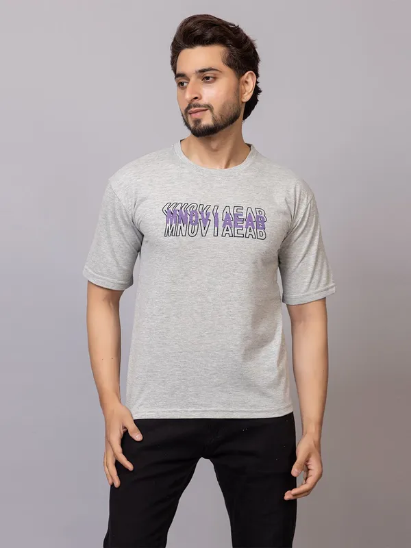 XENIOS_Printed_Men_Round_Neck_Grey_T-Shirt