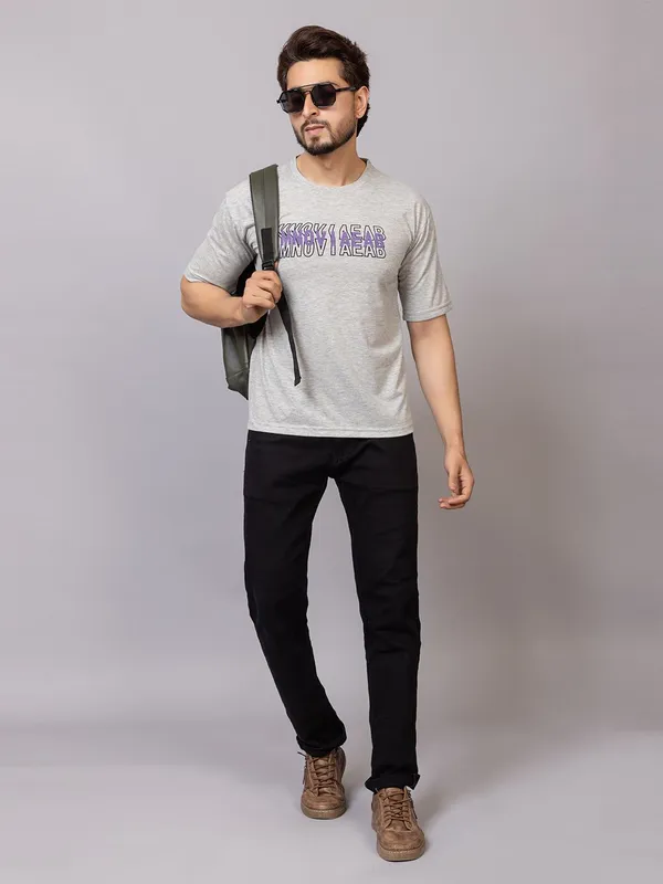 XENIOS_Printed_Men_Round_Neck_Grey_T-Shirt