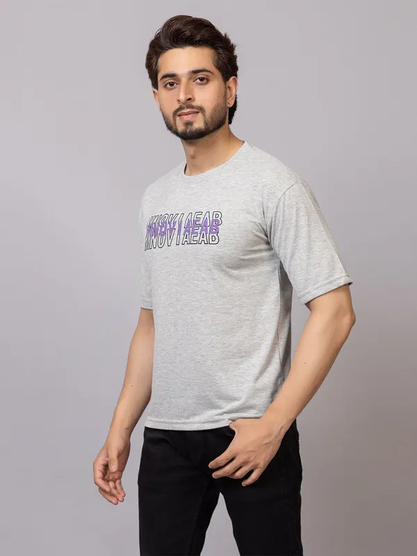 XENIOS_Printed_Men_Round_Neck_Grey_T-Shirt