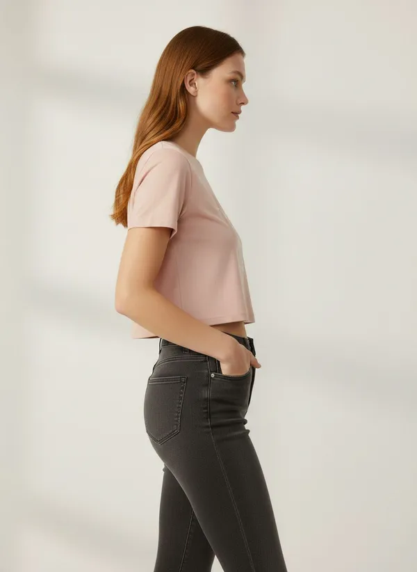 XENIOS_Solid_Women_Round_Neck_Pink_T-Shirt