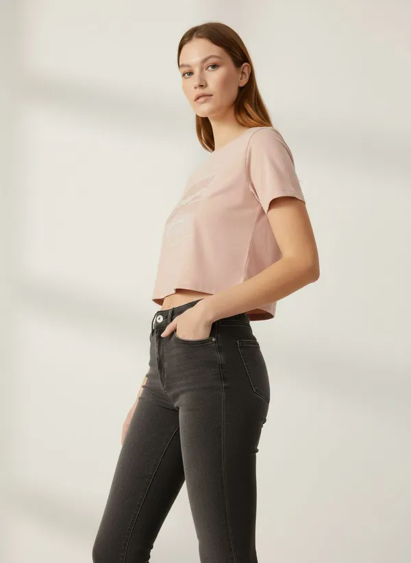XENIOS_Solid_Women_Round_Neck_Pink_T-Shirt