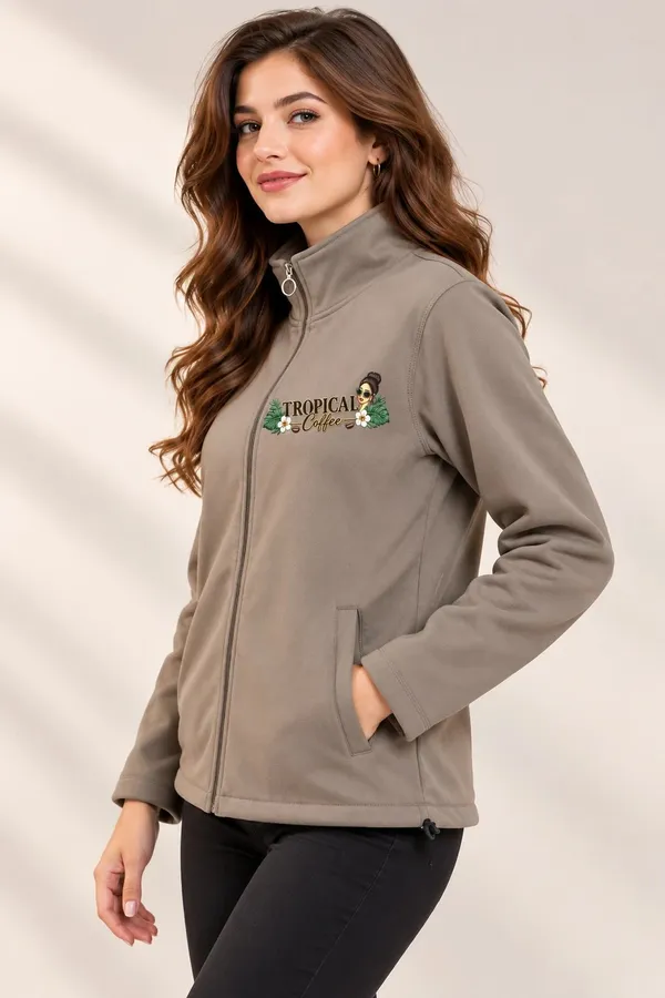 Taupe_Full_Zip_Casual_Jacket_For_Women