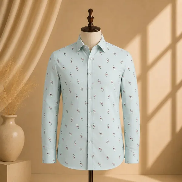 Premium_Men_S_Cotton_Shirt_Blue_Printed_Luxury_Cotton_Shirt_For_Casual_Wedding_Party_Wear