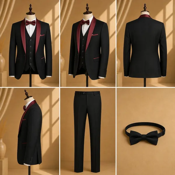 Yathochit_Premium_Black_Red_Tuxedo_Suit_With_Trouser_And_Bow_For_Men_Default_Title