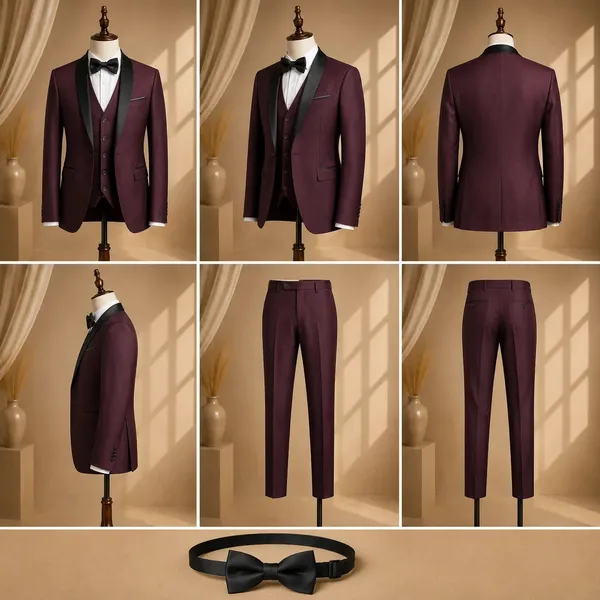 Yathochit_Premium_Wine_Tuxedo_Suit_With_Trouser_Waist_Coat_Bow_For_Men_Default_Title