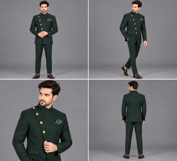 Dark_Green_Bandhgala_Suit_Set_for_Men