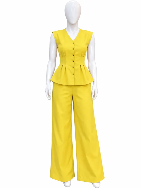 Yellow_Sleeveless_Peplum_Co-Ord_Set_for_Women
