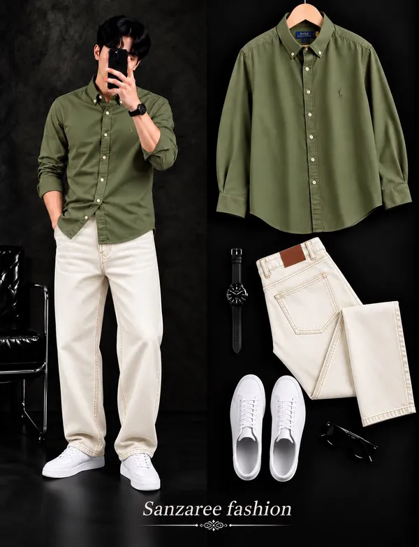 Beige_Colour_Baggy_Straight_fit_Jeans_