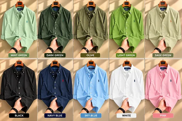 Perrot_Green,_Light_Green,_Olive_Green_polo_Button_Down_Shirt's_for_men's