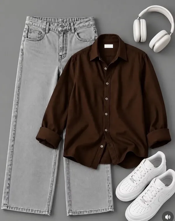 Combo_Set_Polo_Shirt_&_Denim_straight_/Mom_Fit_Jeans_