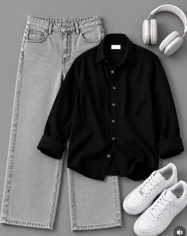 Combo_Set_Polo_Shirt_&_Denim_straight_/Mom_Fit_Jeans_