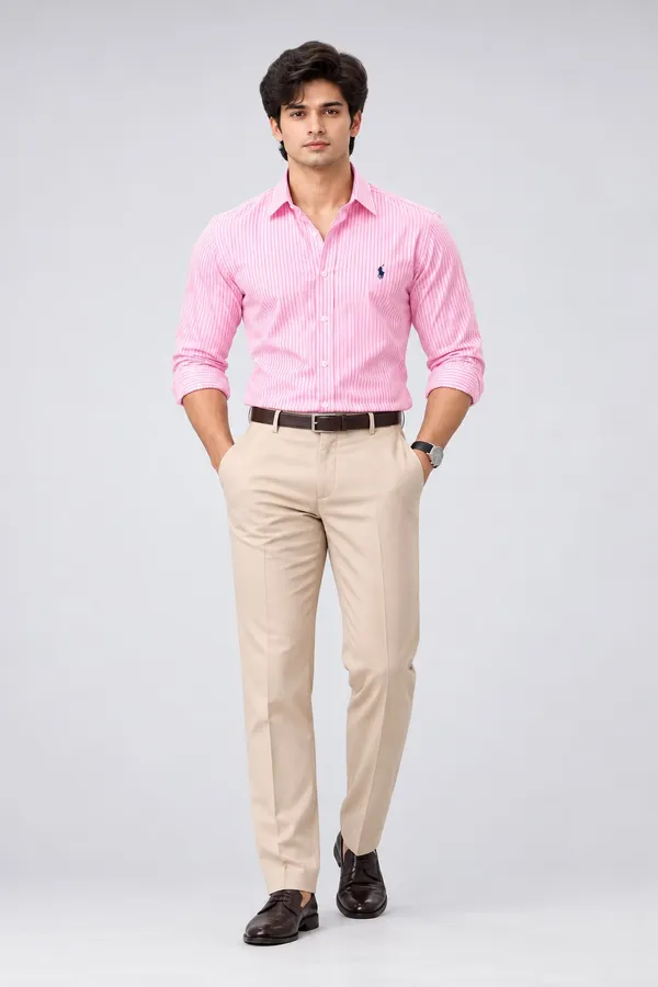Pink_Striped_poloLong_Sleeve_Shirt_For_Men
