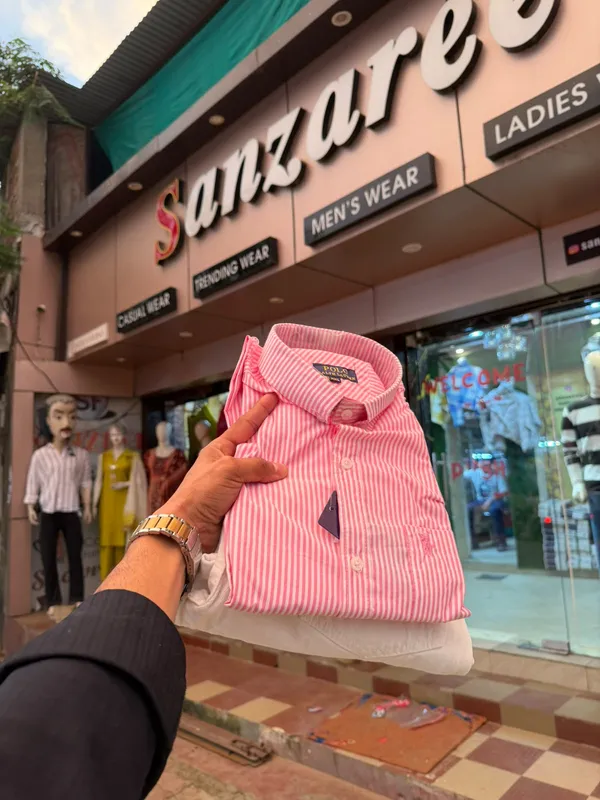 Pink_Striped_poloLong_Sleeve_Shirt_For_Men