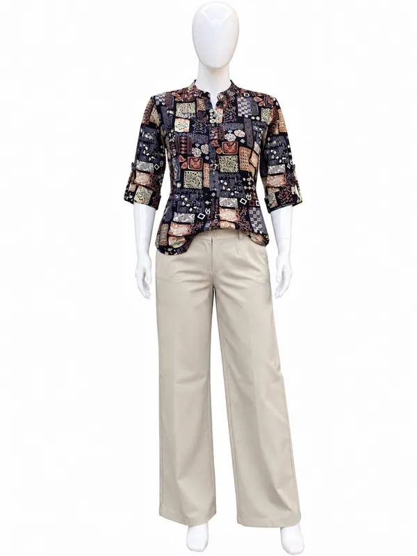 Multicolor_Printed_Shirt_And_Trousers_Set_For_Women