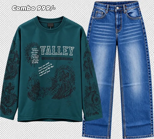 Teal_And_Blue_Casual_T-Shirt_Jeans_Set_for_men
