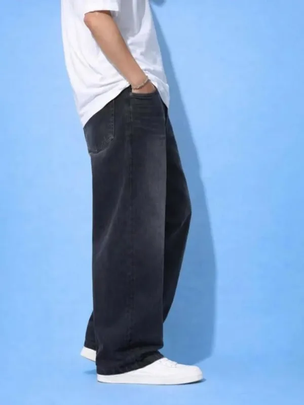 Black_Denim_wash_straight_fit_Jeans_For_mans