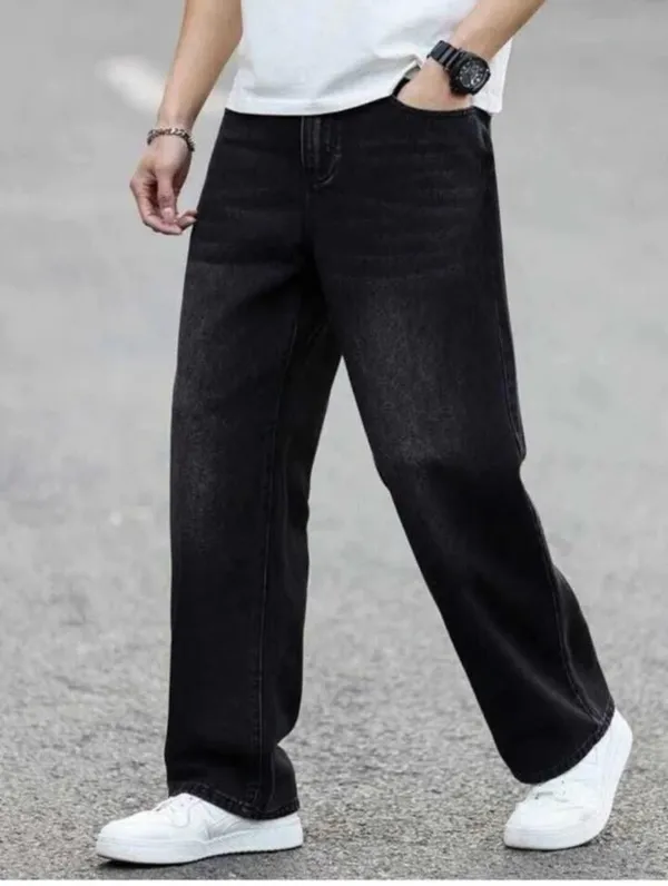 Black_Denim_wash_straight_fit_Jeans_For_mans