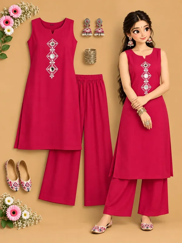 Sleeve_Less_kurti_Palazzo_Set_(cod_set)_For_Women_5_Colours_Available