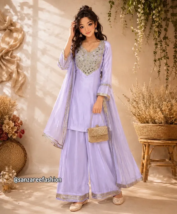 Lavender_Embellished_Kurta_Set_For_Women