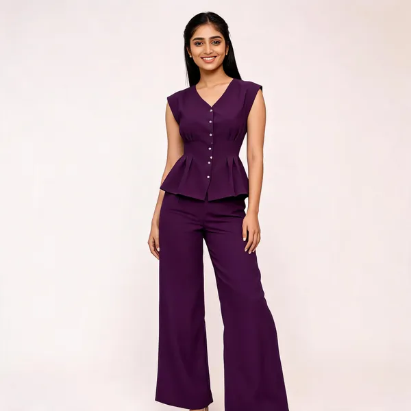Purple_Casual_Office_Wear_Co-Ord_Set_For_Women