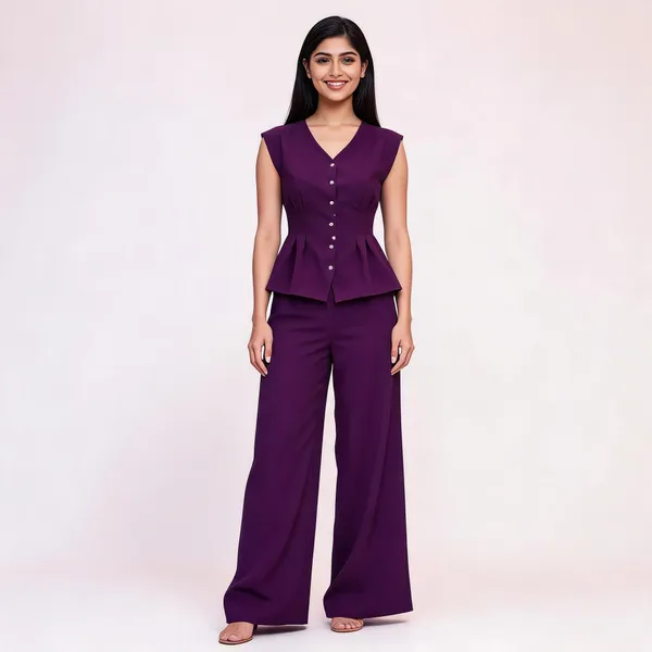 Purple_Casual_Office_Wear_Co-Ord_Set_For_Women