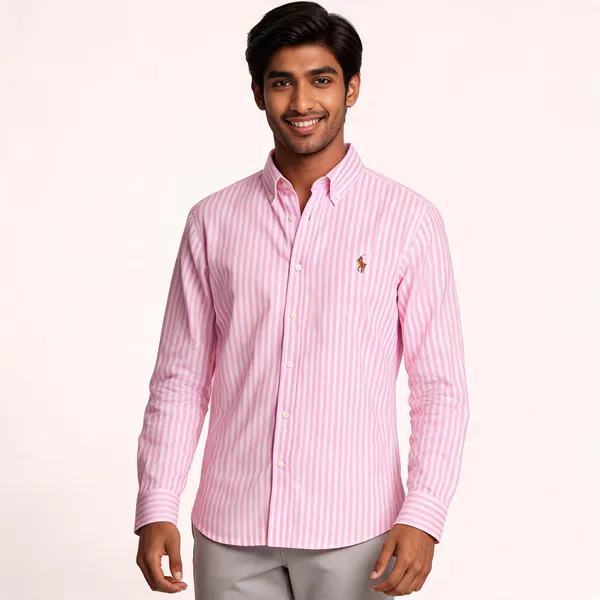 Polo_Ralph_Lauren_Pink_Striped_Long_Sleeve_Shirt_For_Men