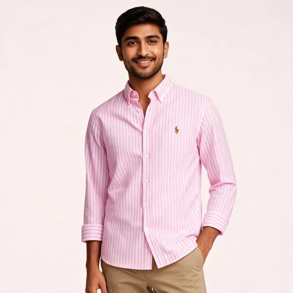 Polo_Ralph_Lauren_Pink_Striped_Long_Sleeve_Shirt_For_Men