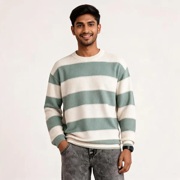 Green_Striped_Regular_Fit_Full_Sleeve_T-Shirt_For_Men
